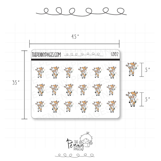 Millie the Cow - Flowers - C002