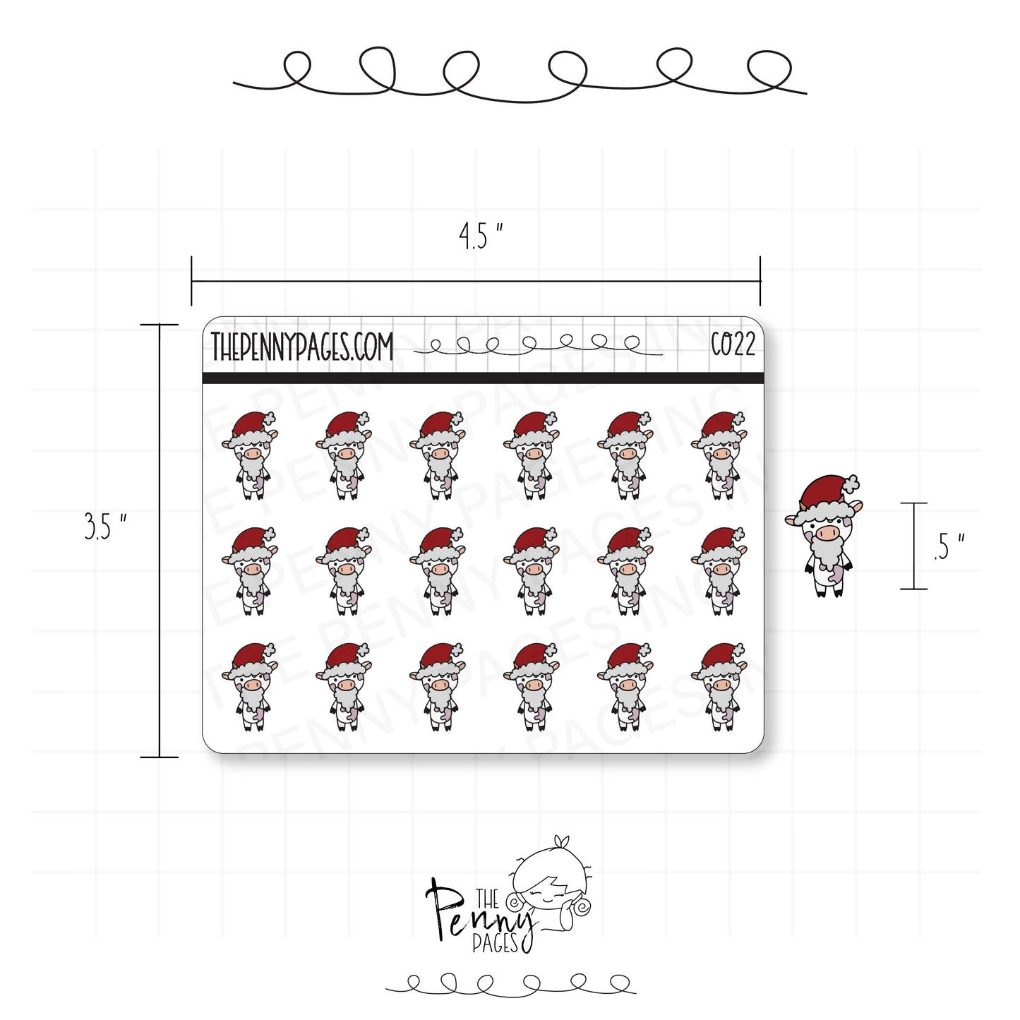 Millie the Cow - Santa - C022