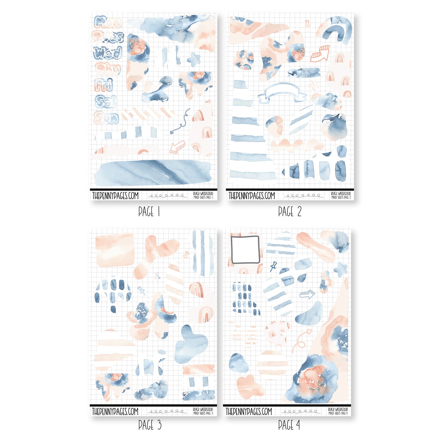 Mixed Journal Pages - Beach Watercolor