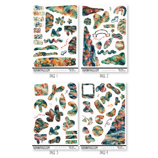 Mixed Journal Pages -Floral Waves