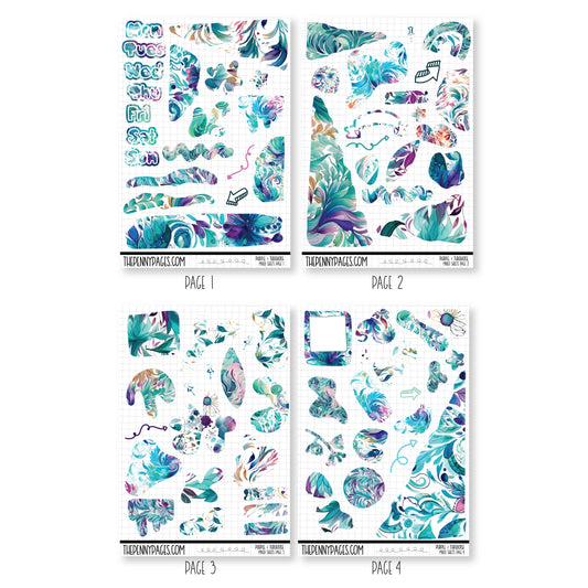 Mixed Journal Pages - Purple & Turquoise