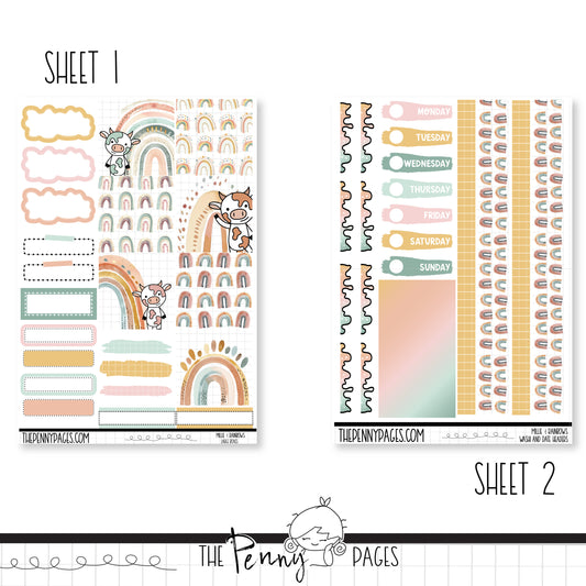 Millie & Rainbows - B6 vertical weekly kit