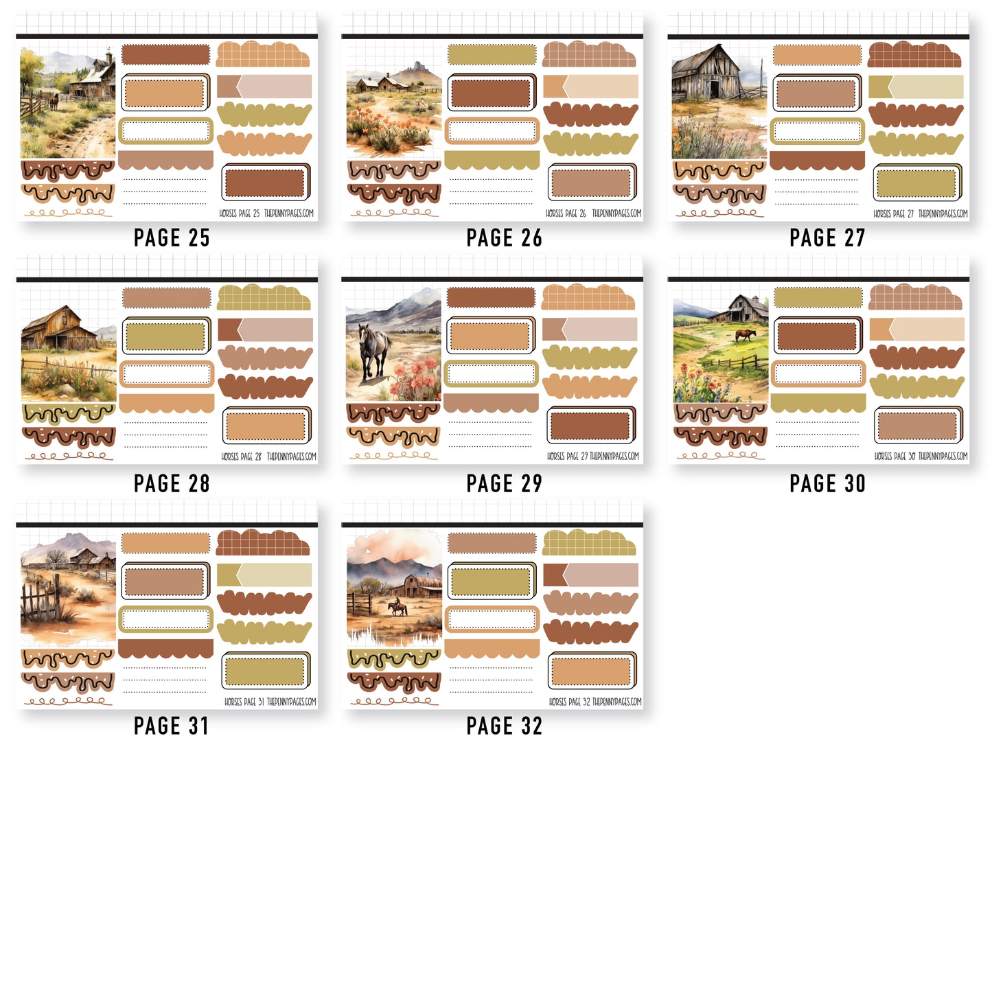 Mini Sheets - Volume 12 - Horses