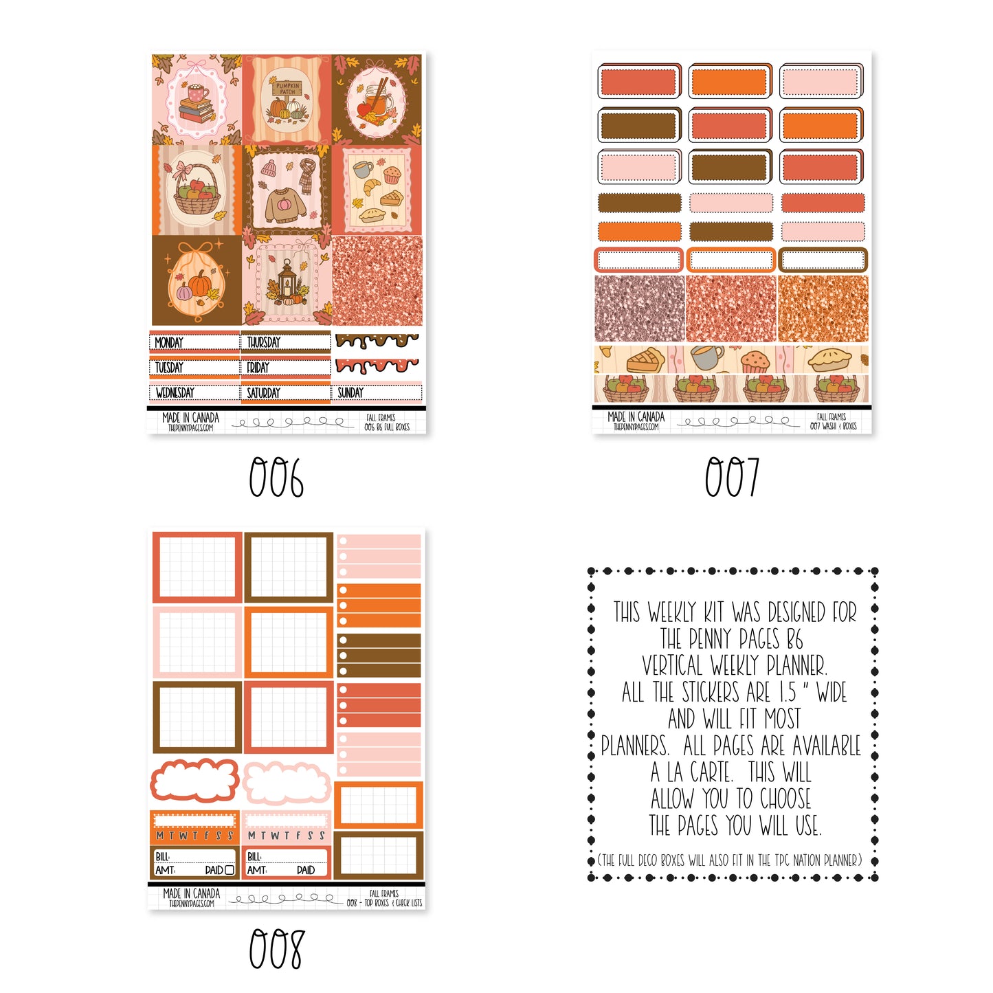 Fall Frames - B6 Weekly