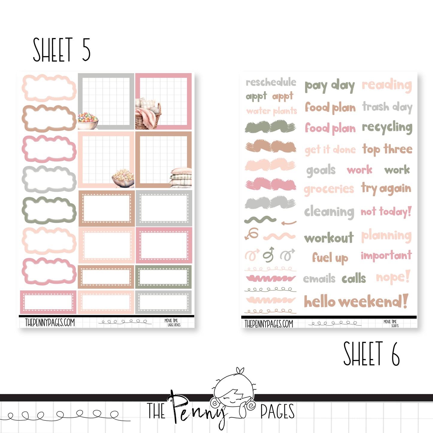 Movie Time - B6 vertical weekly kit