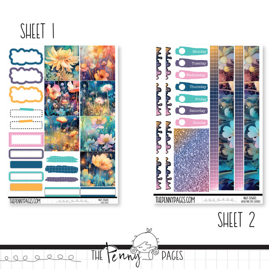 Night Flowers - B6 vertical weekly kit