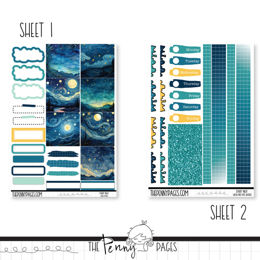 Starry Night - B6 vertical weekly kit