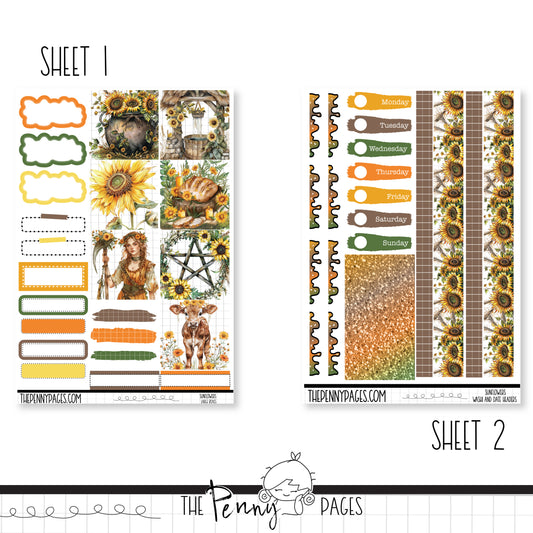 Sunflowers - B6 vertical weekly kit