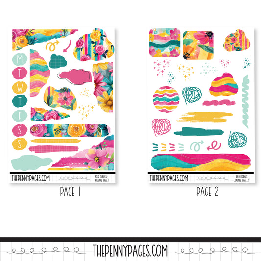 Bold Florals - Journaling pages