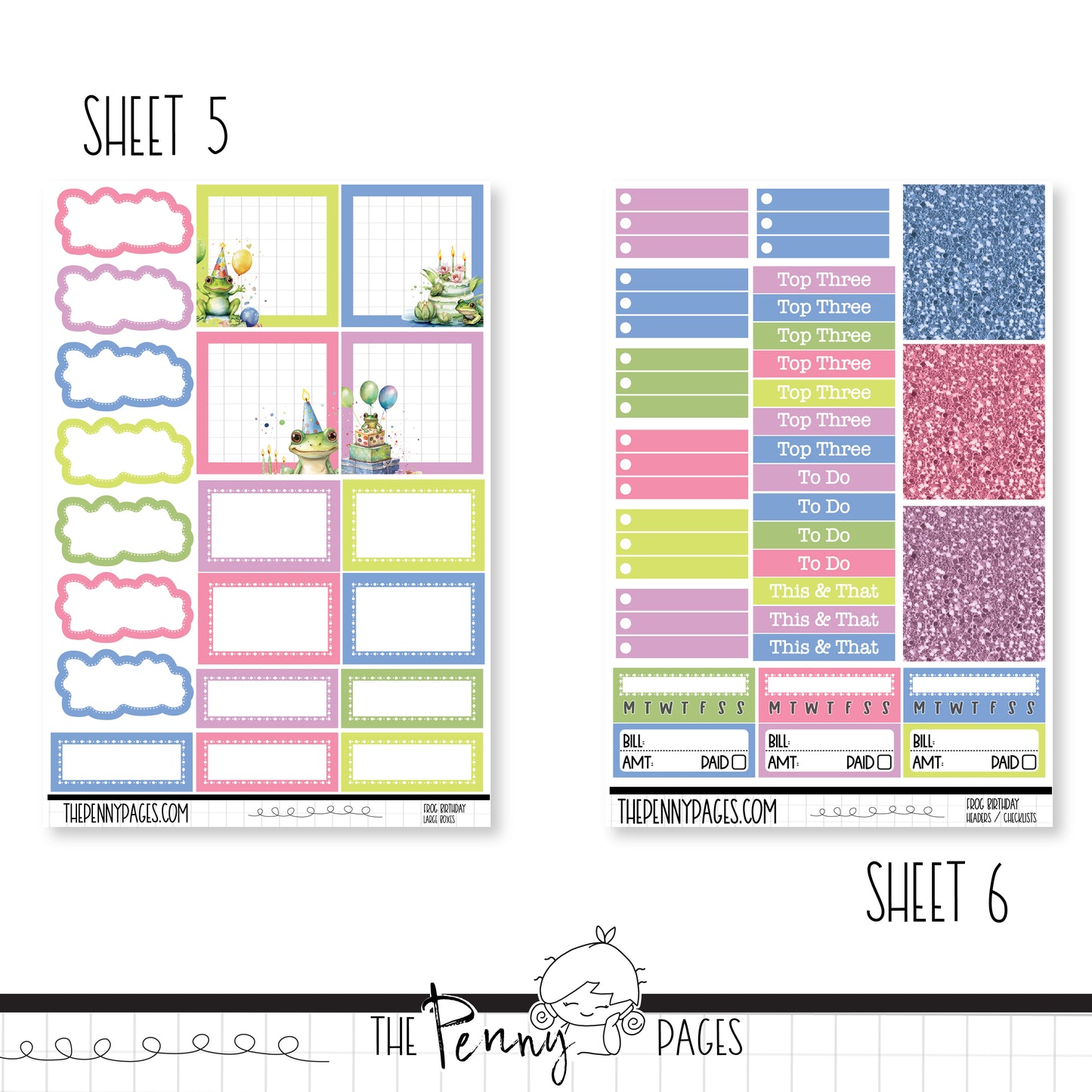 Frog Birthday - Weeks vertical weekly kit