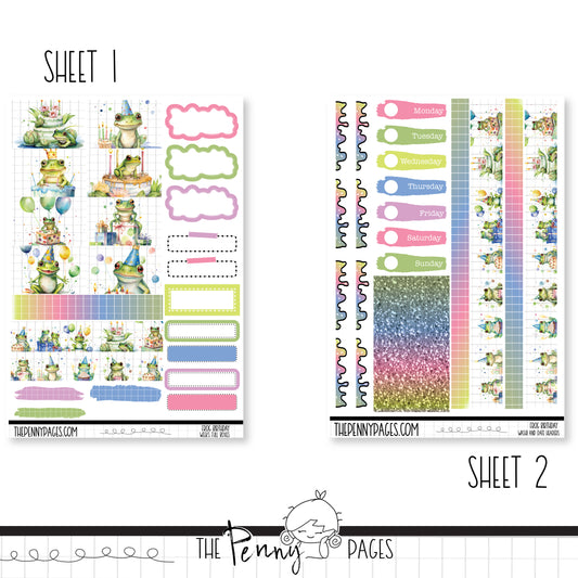 Frog Birthday - Weeks vertical weekly kit