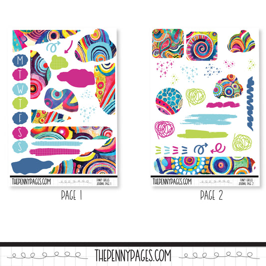 Funky Circles - Journaling pages