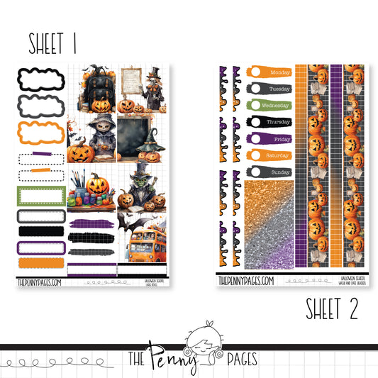 Halloween School - B6 vertical weekly kit