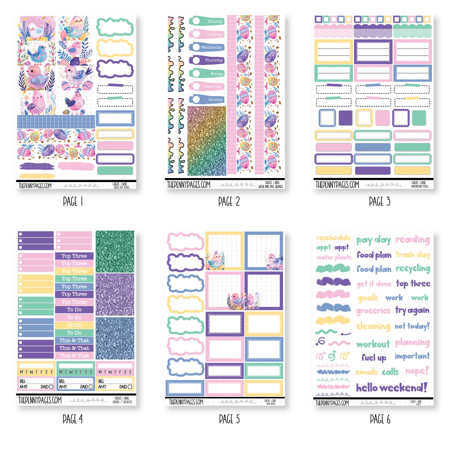 Hens & Chicks - Weeks vertical weekly kit