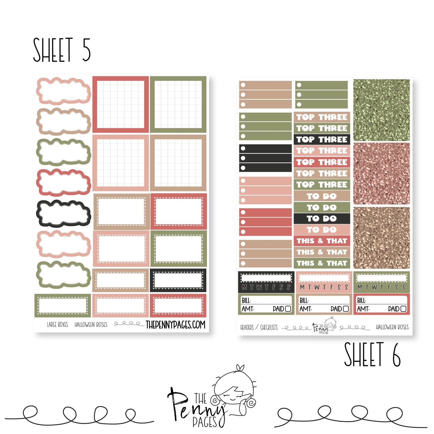 Halloween Roses - A5 weekly ( 1.3")