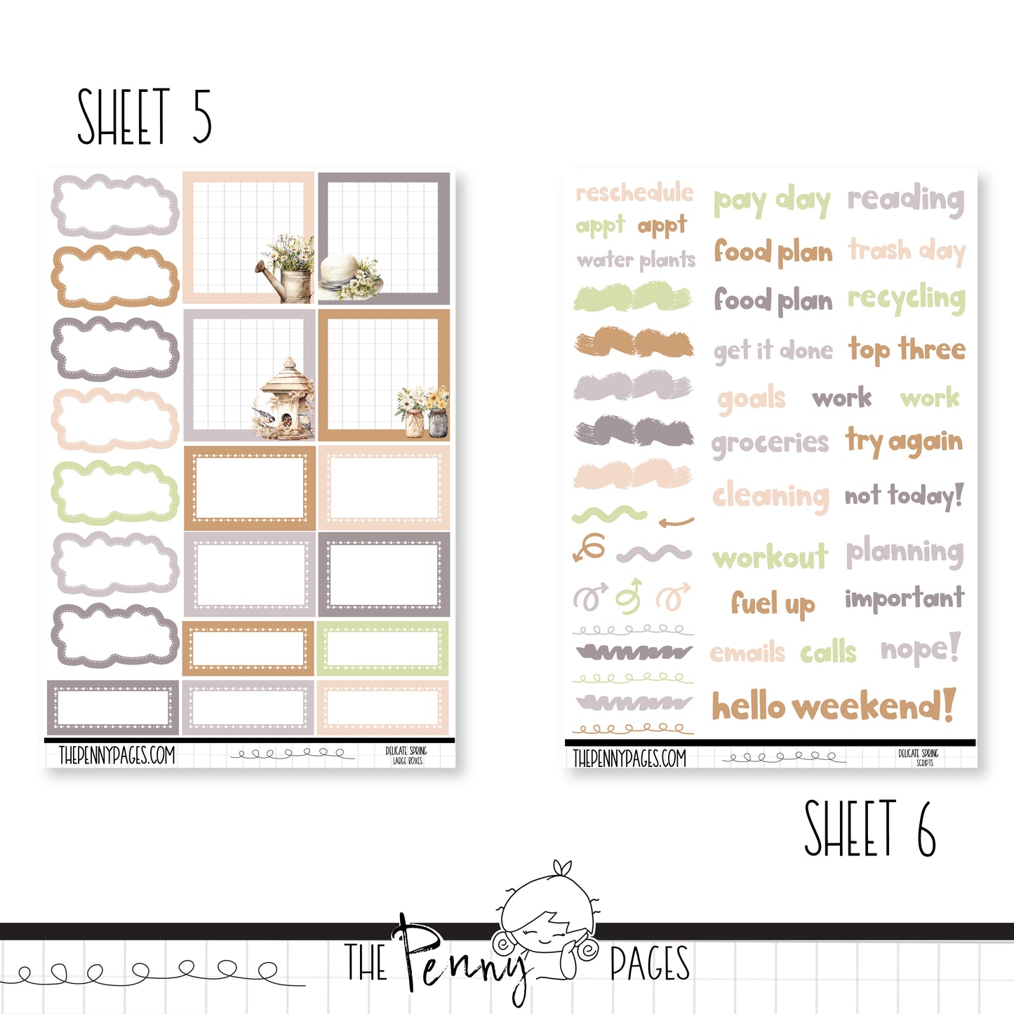 Delicate Spring - B6 vertical weekly kit