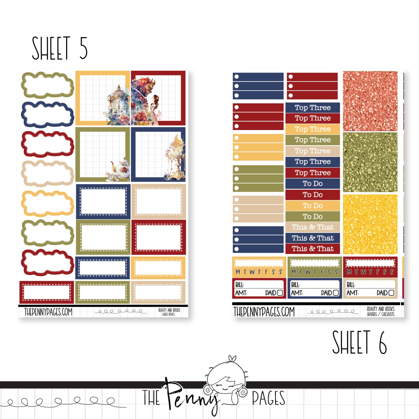 Beauty and Books - B6 vertical weekly kit