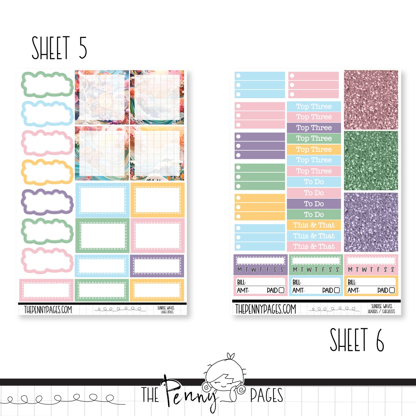 Sun Rise Waves - Weeks vertical weekly kit