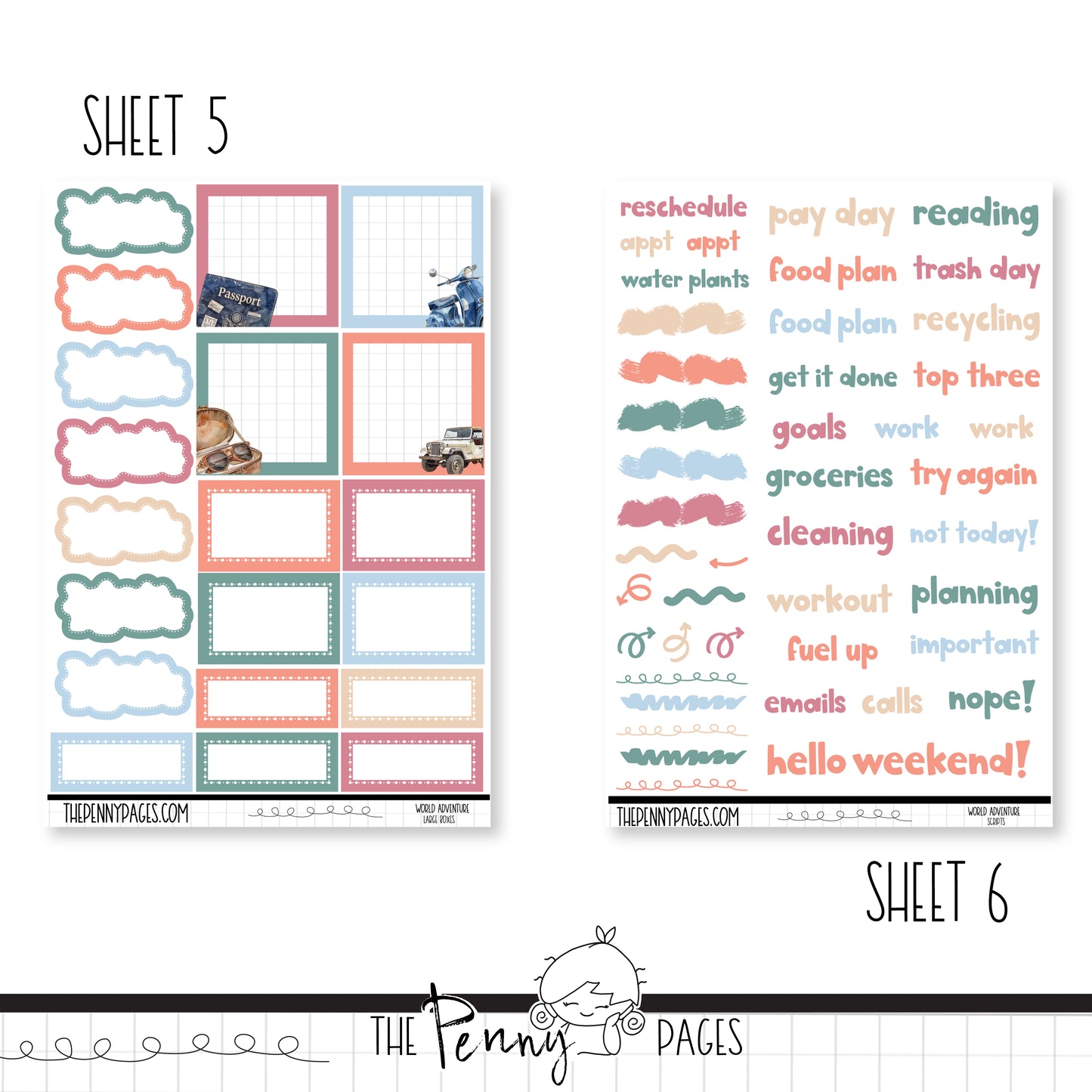 World Adventure - B6 vertical weekly kit