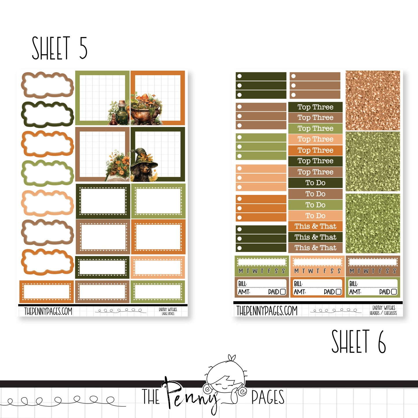 Earthy Potions - B6 vertical weekly kit
