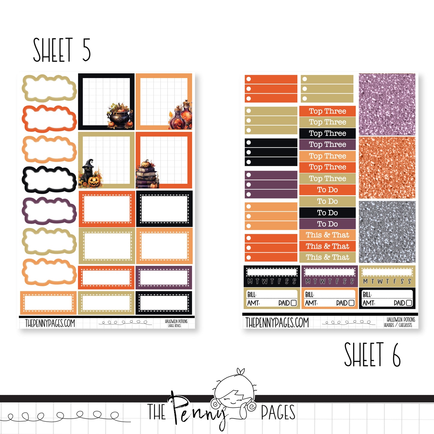 Halloween Potions - B6 vertical weekly kit