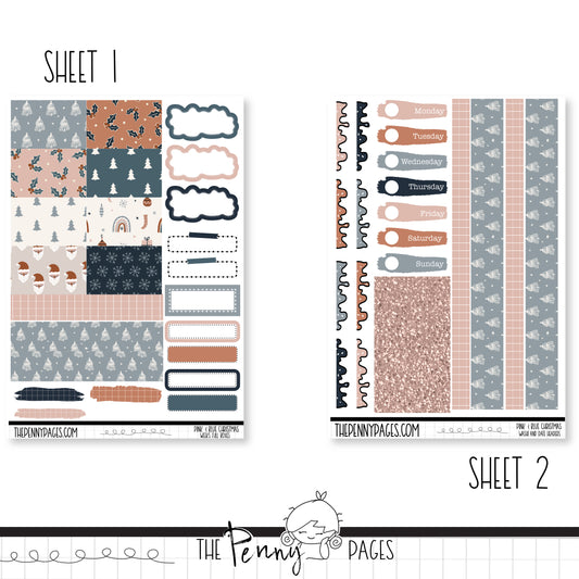 Pink & Blue Christmas - Weeks vertical weekly kit