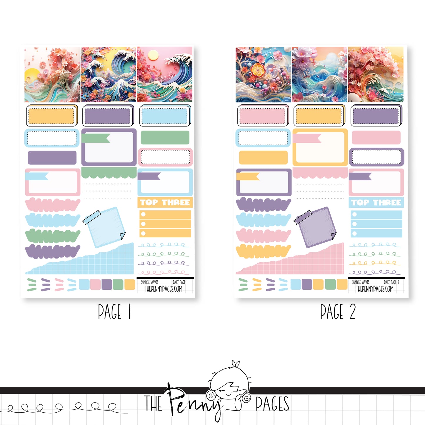 Sun Rise Waves - Daily Pages
