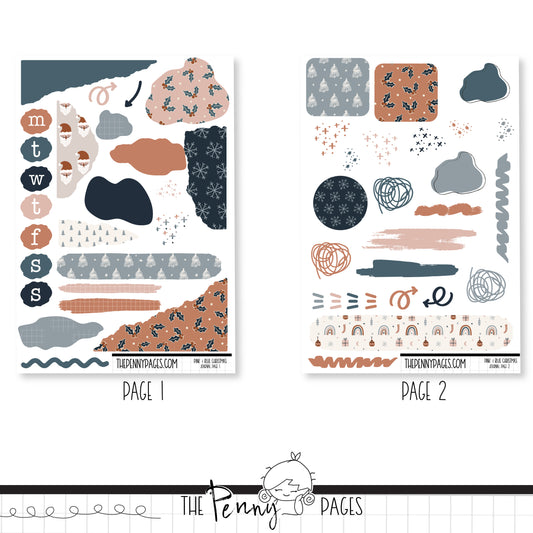 Pink & Blue Christmas - Journaling Kit