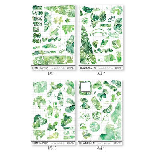 Mixed Journal Pages - Tropical Leaves