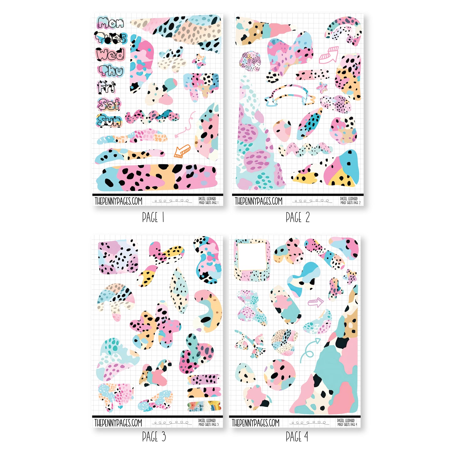Mixed Journal Pages - Pastel Leopard