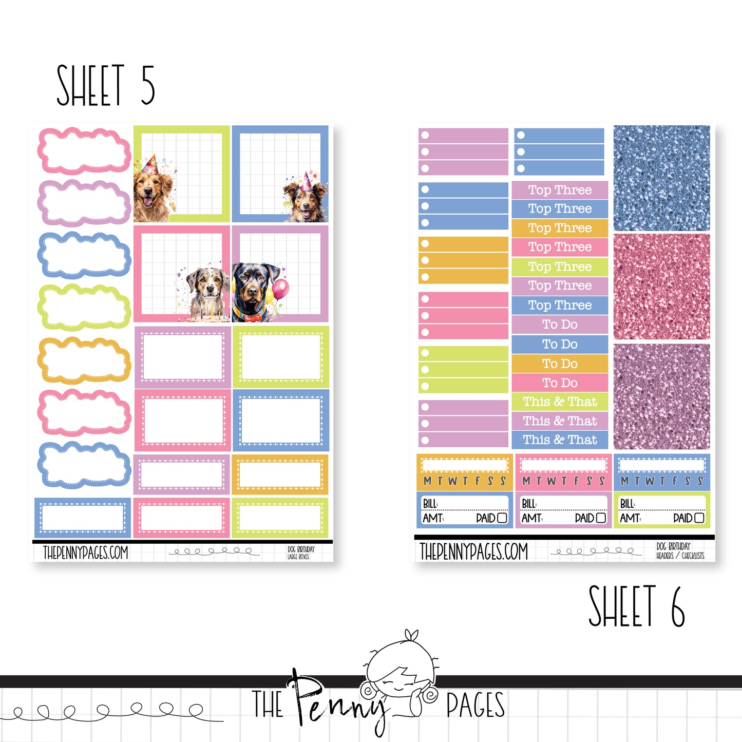 Dog Birthday - B6 vertical weekly kit