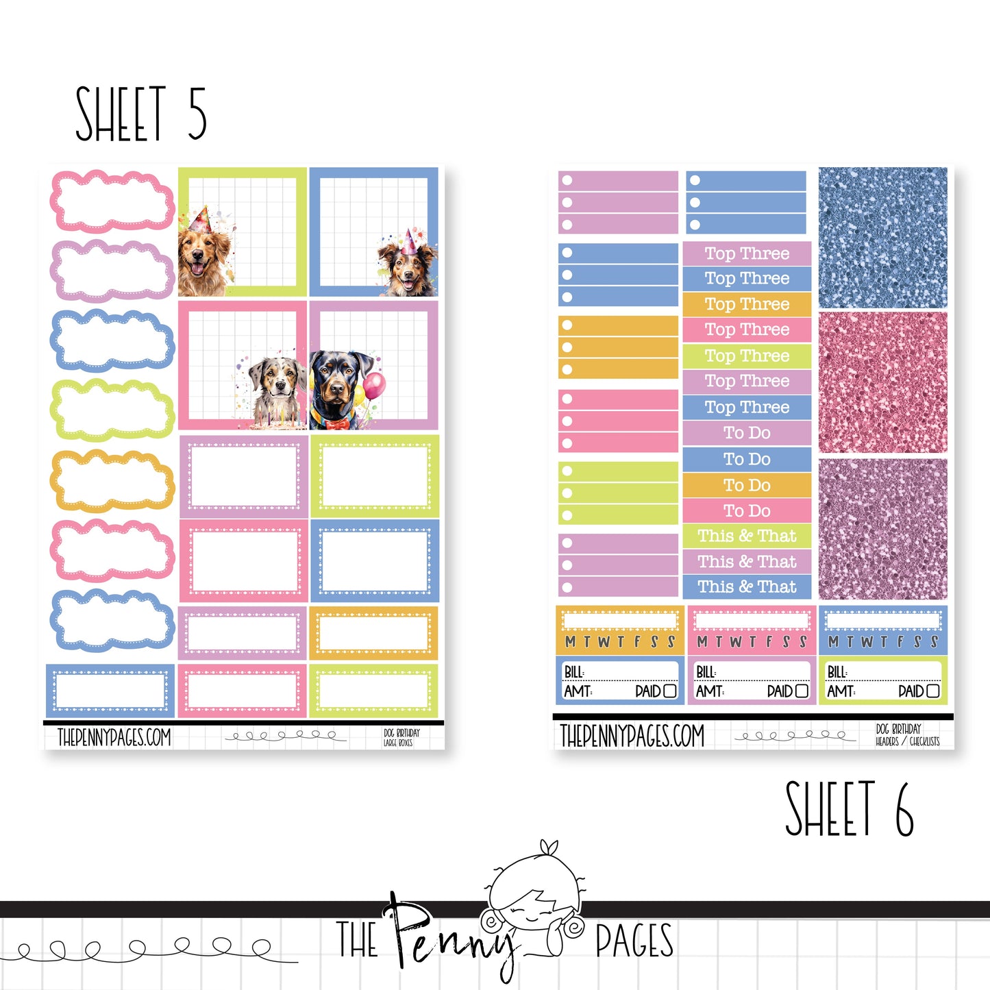 Dog Birthday - A5 weekly ( 1.3")