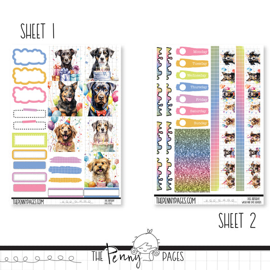 Dog Birthday - B6 vertical weekly kit