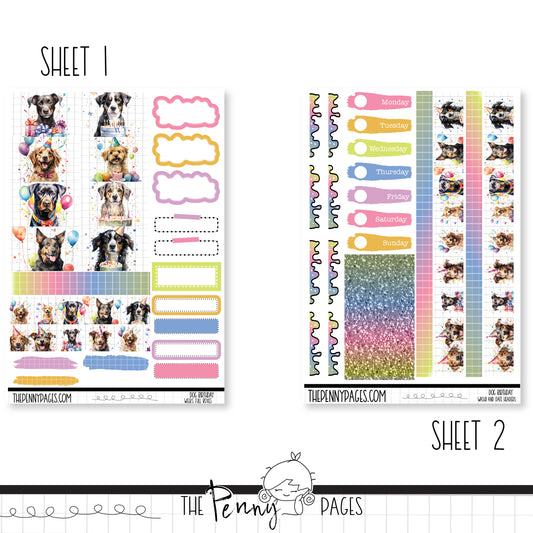 Dog Birthday - Weeks vertical weekly kit