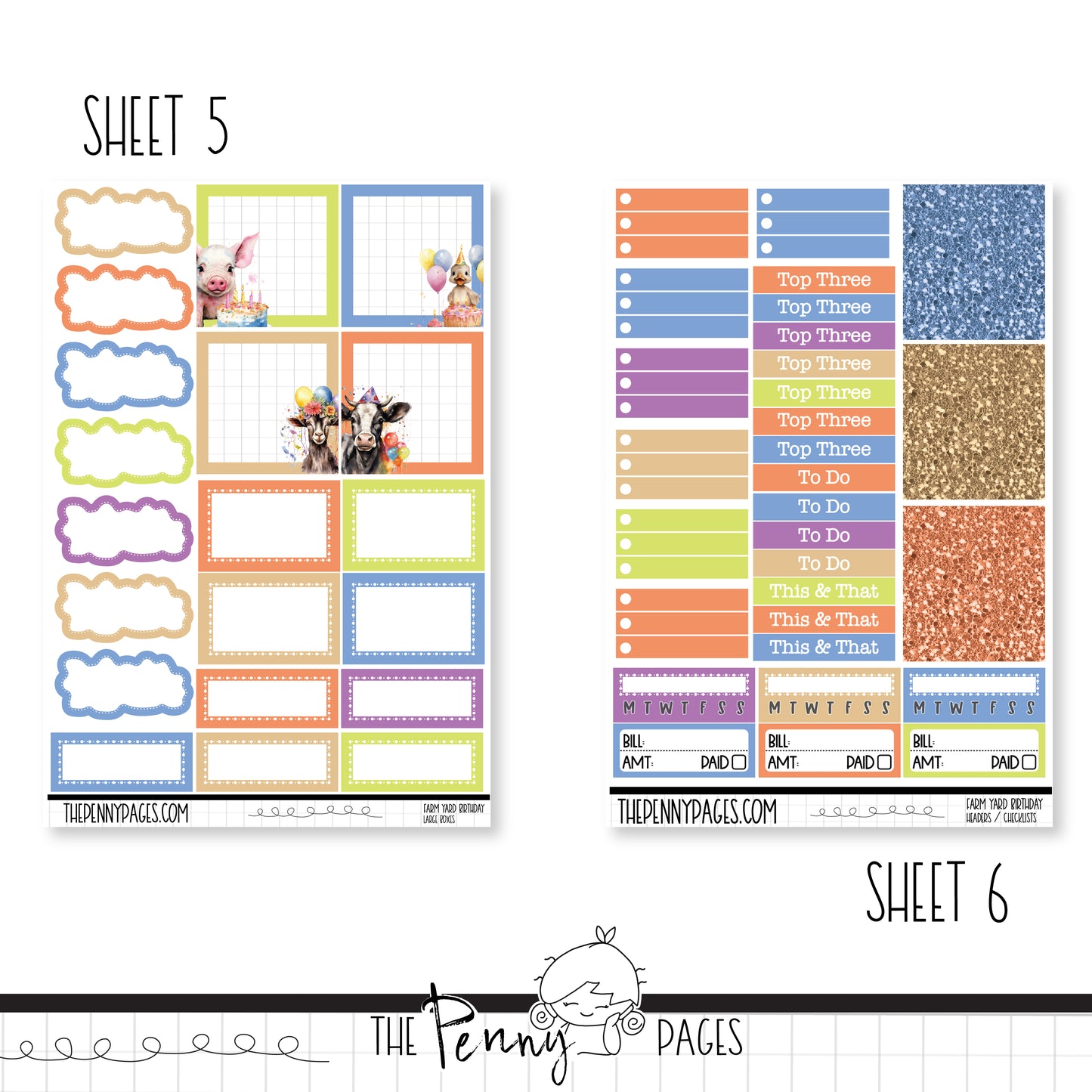 Farm Yard Birthday - Weeks vertical weekly kit