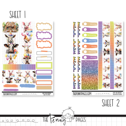 Farm Yard Birthday - Weeks vertical weekly kit