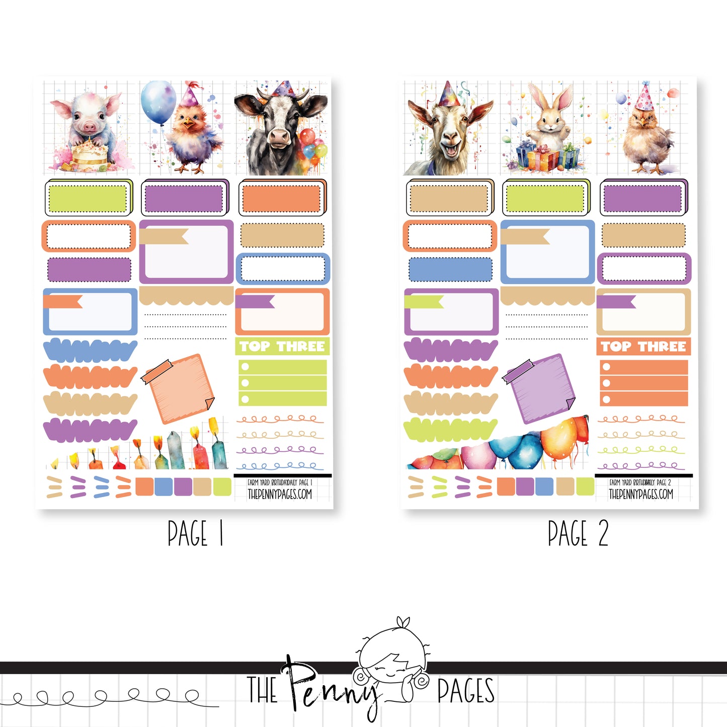 Farm Yard Birthday - Daily Pages