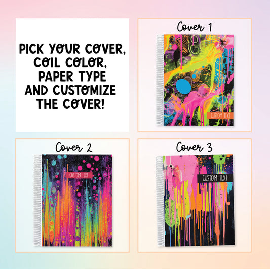 Notebook Planner - Neon Abstract