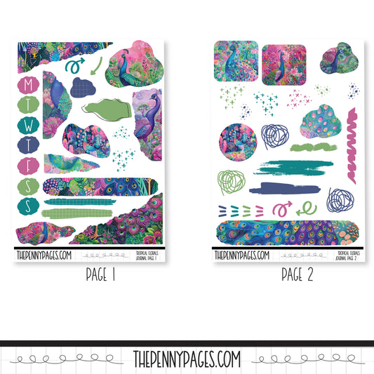 Journaling pages - Peacocks