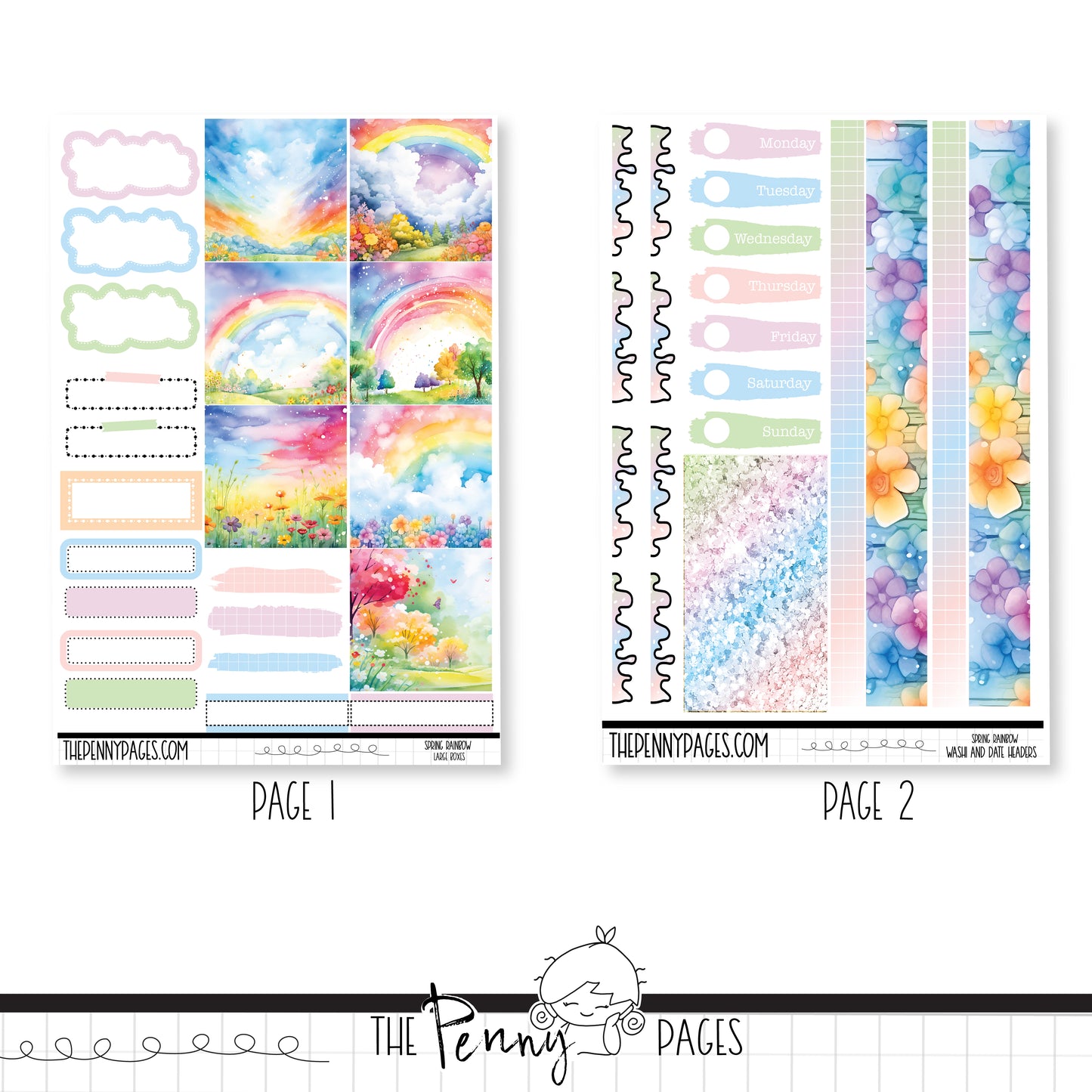 Spring Rainbow - 2 page mini kit