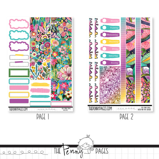 Bold Spring Florals - 2 page mini kit
