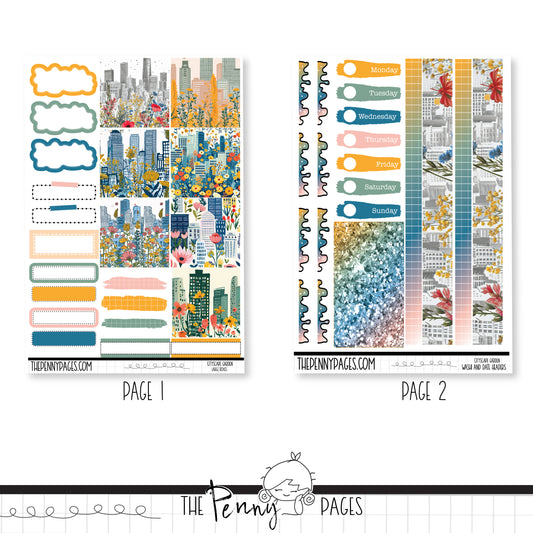 Cityscape florals - 2 page mini kit