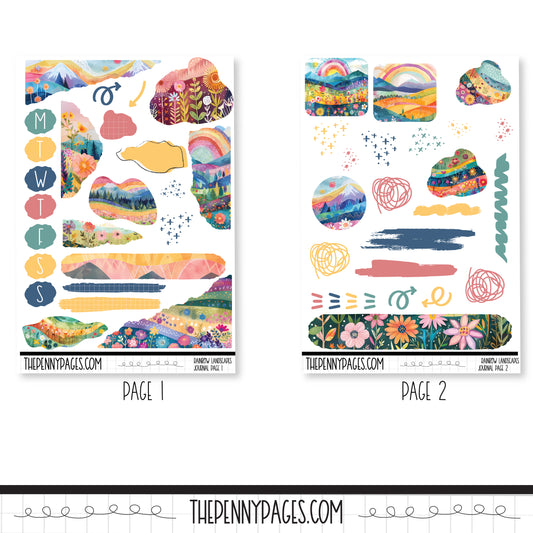 Rainbow Landscapes - Journaling pages