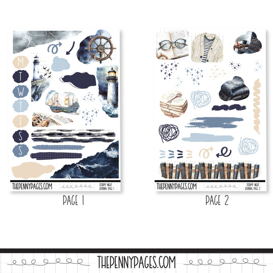 Stormy Night - Journaling pages