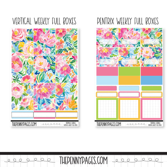 Large Sheets - Tropical Florals
