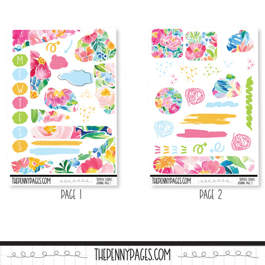 Journaling pages - Tropical Florals