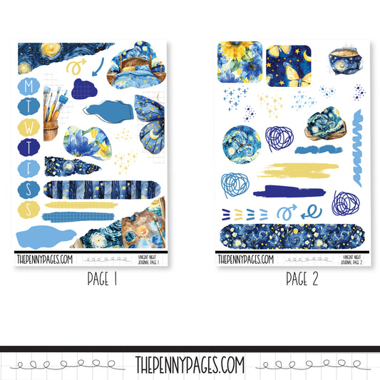 Vincent Night - Journaling pages