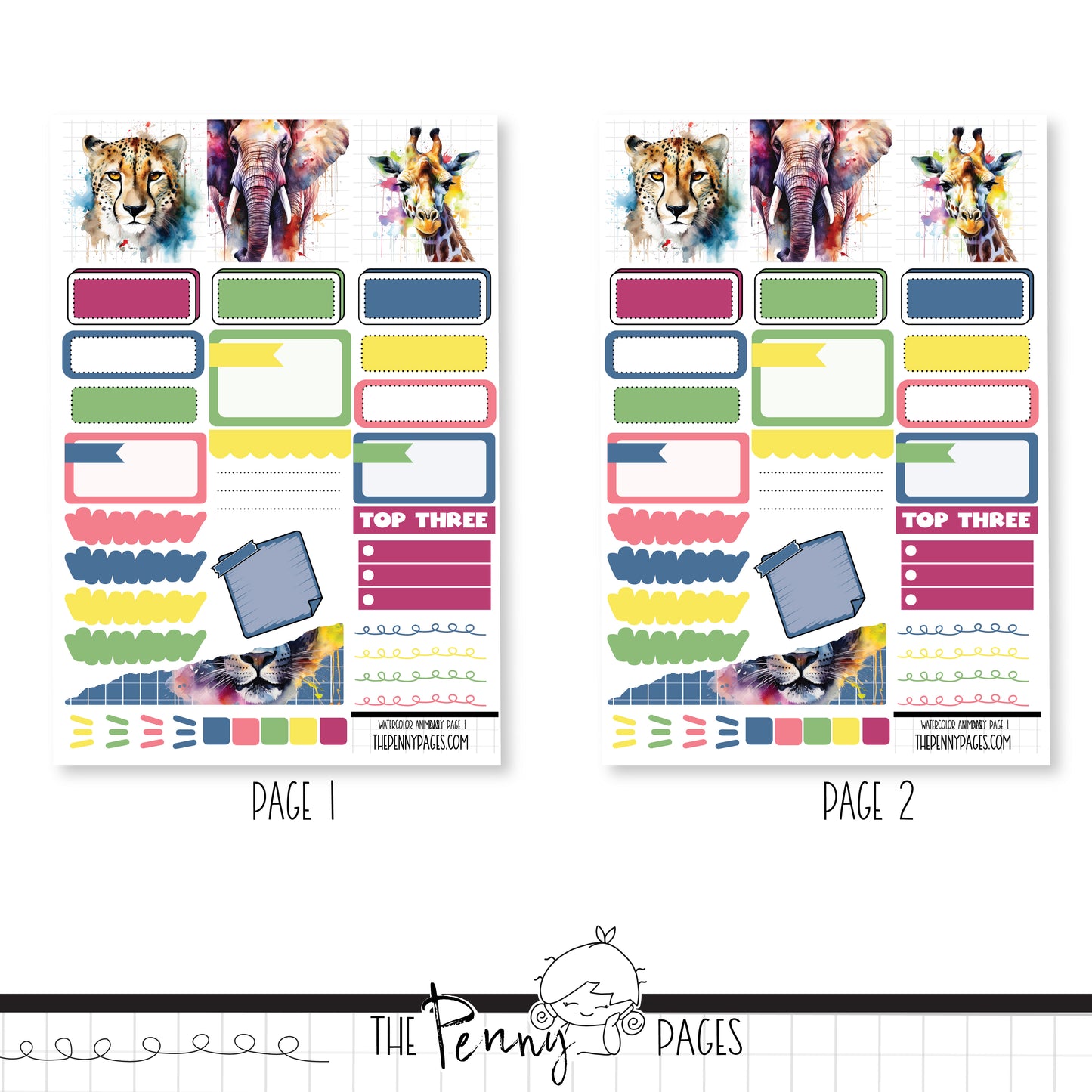 Watercolor Animals - Daily Pages