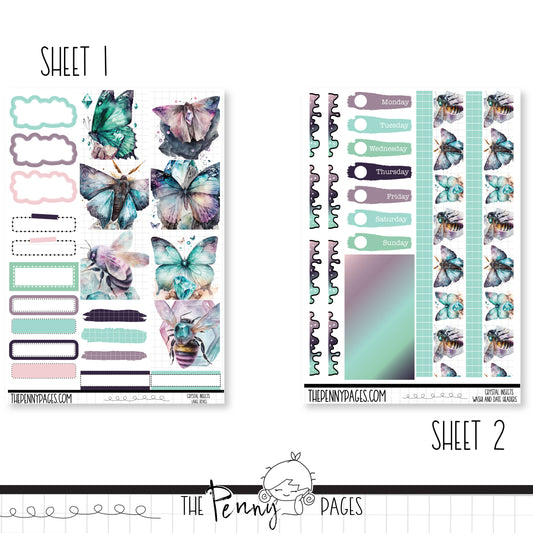 a sheet of stickers with butterflies on them