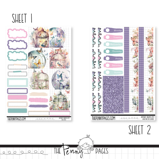 #1039 Butterfly Dreams - B6 vertical weekly kit